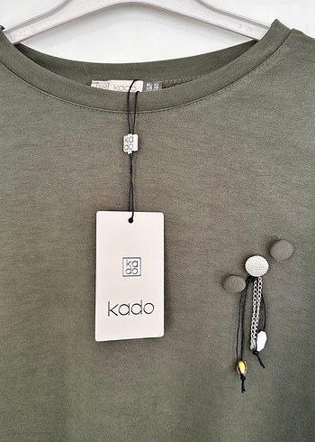 Kadın Haki Uzun Kollu Pamuklu Tunik - Görsel 5