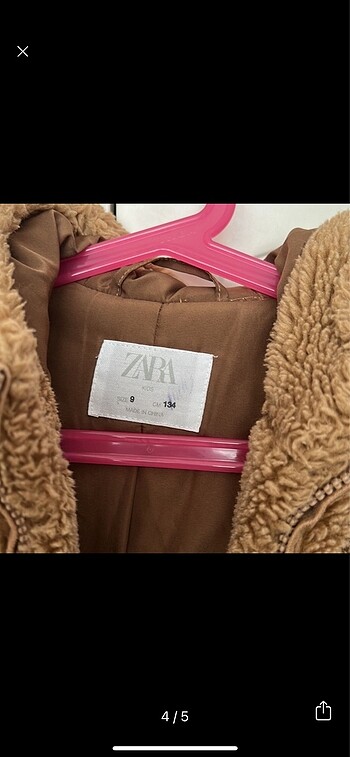 9 Yaş Beden kahverengi Renk Zara teddy mont