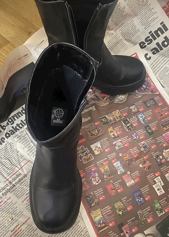 Elle Shoes Siyah Deri Kadın Günlük Bot - Görsel 3