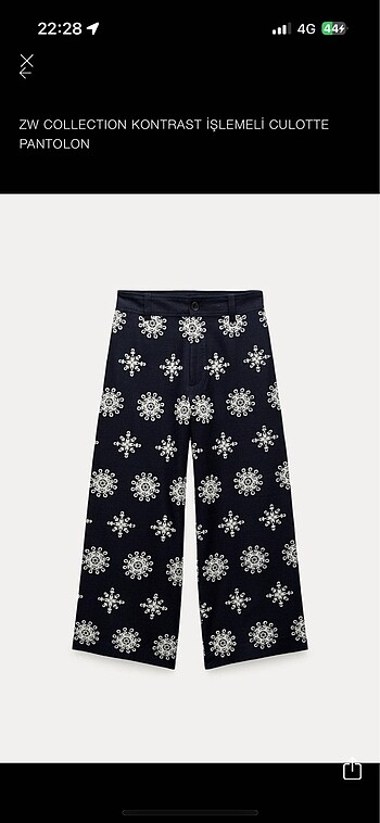 Zara işlemeli pantolon