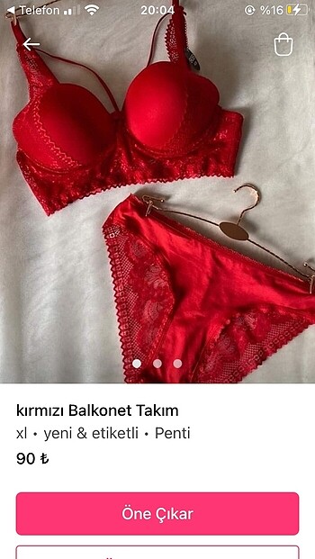 Kırmızı balkonet takım