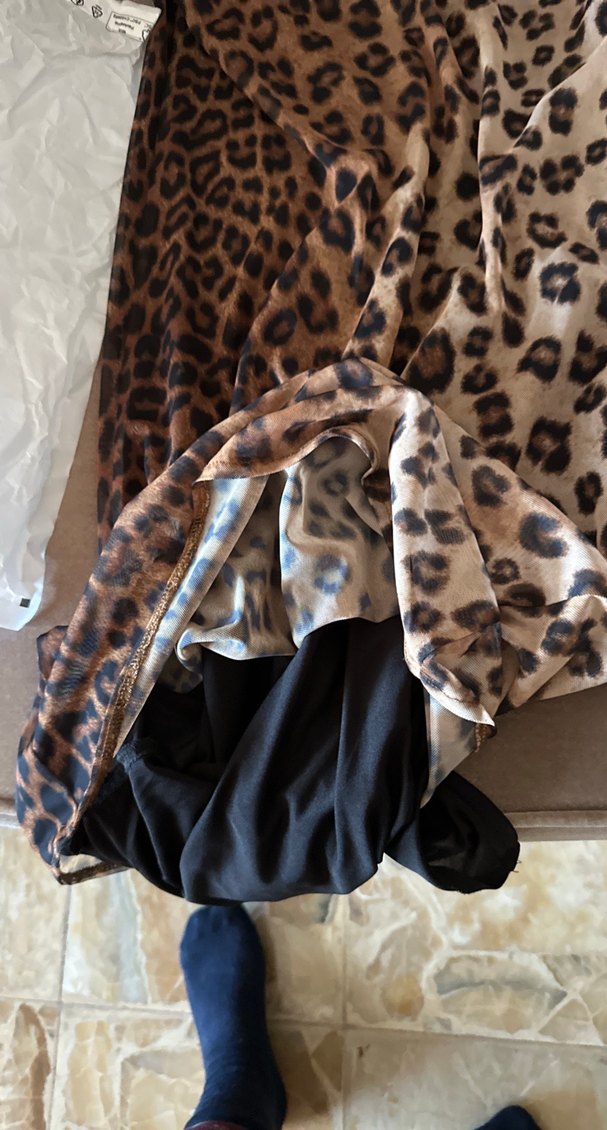 Leopar Desenli Uzun Bohem Elbise - Görsel 4