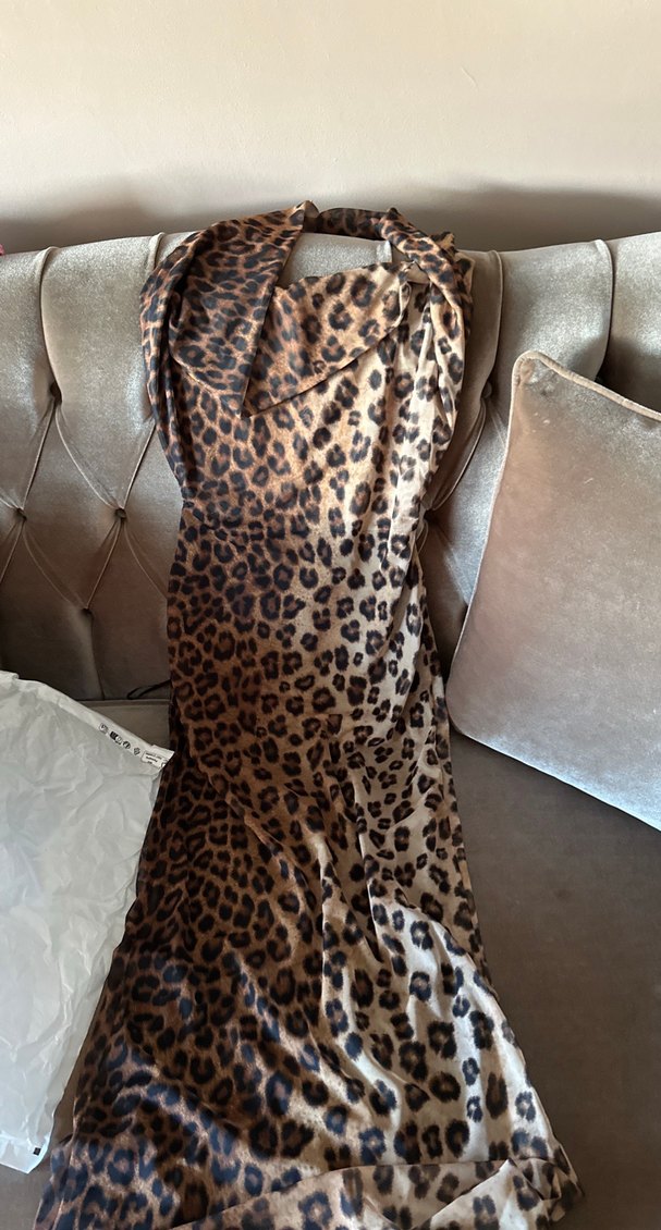 Leopar Desenli Uzun Bohem Elbise - Görsel 3