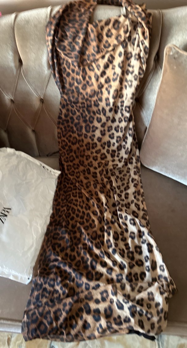 Leopar Desenli Uzun Bohem Elbise - Görsel 2