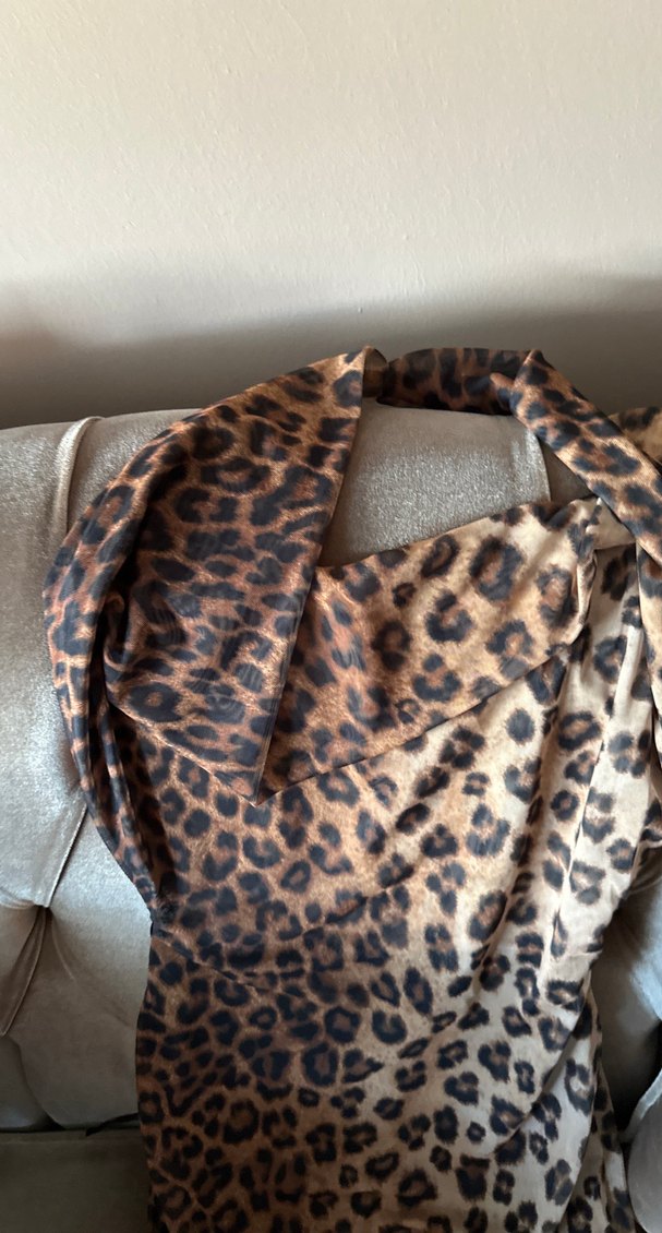 Leopar Desenli Uzun Bohem Elbise - Görsel 5