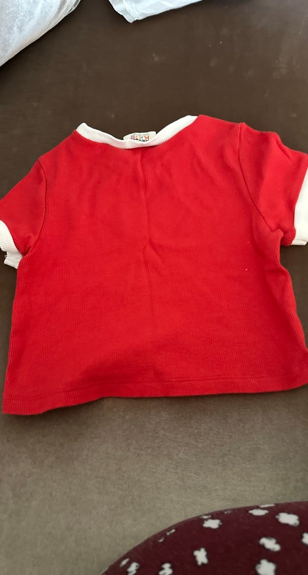 Kız Çocuk Kırmızı  LOVE Tişört - Görsel 3