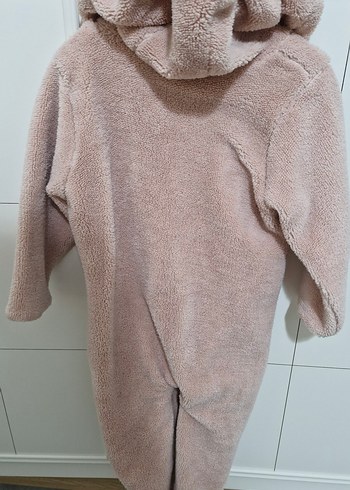 Kız Çocuk Pembe Kapüşonlu Polar Bornoz - Görsel 3