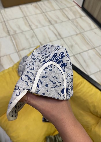 Gri Baskılı Bebek şapka güneş için - Görsel 2