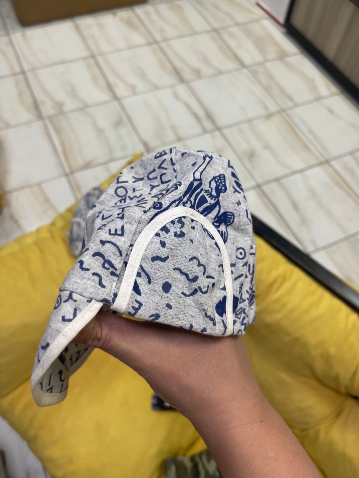 Gri Baskılı Bebek şapka güneş için - Görsel 2