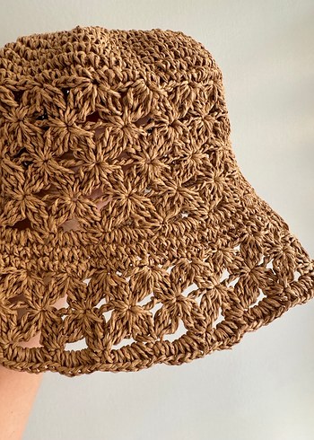 Dantel Detaylı Bej Bohem Kadın Şapka - Görsel 3