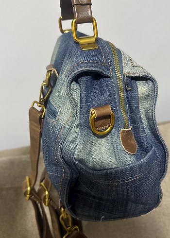 Kadın Kot Kumaş Fermuarlı Bohem Çanta - Görsel 4