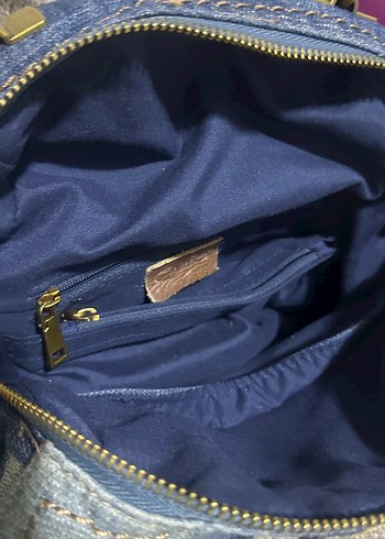 Kadın Kot Kumaş Fermuarlı Bohem Çanta - Görsel 5