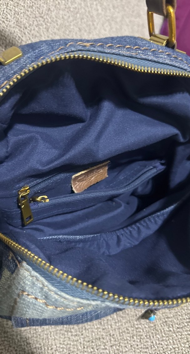 Kadın Kot Kumaş Fermuarlı Bohem Çanta - Görsel 5