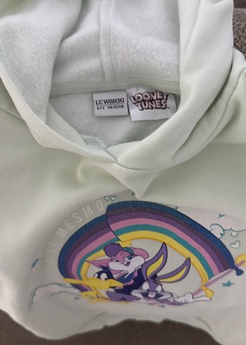 Kız Çocuk Gri Baskılı Sweatshirt Kapüşonlu - Görsel 2