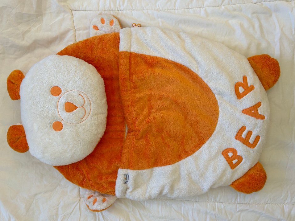 Nakışlı Turuncu Ayıcık Yastık ve Battaniye Seti - Görsel 4