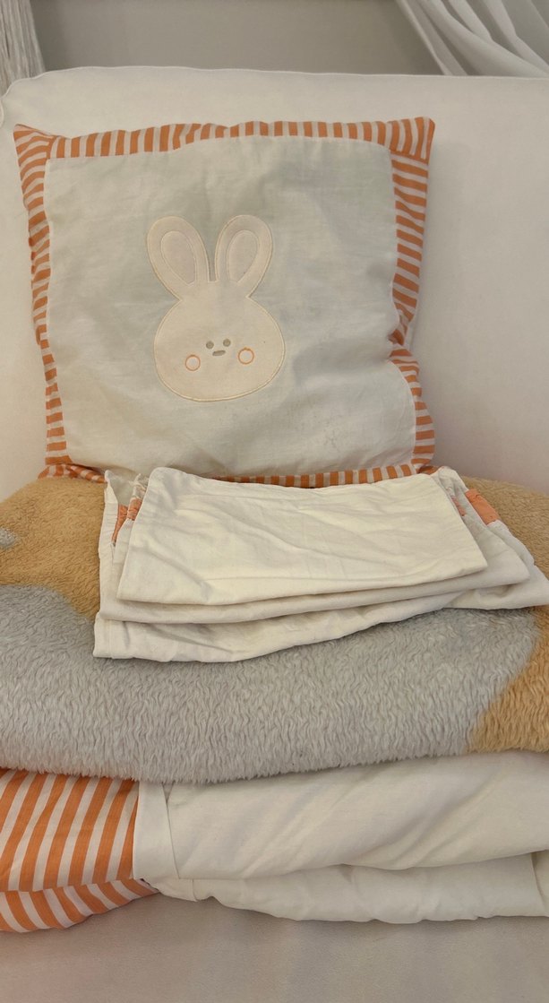 Turuncu Nakışlı Çocuk Uyku Seti - Görsel 2