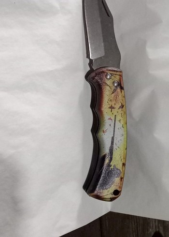 4116 çelik koç boynuzu kabza yanında 20 cm avcı çakısı hediye - Görsel 8