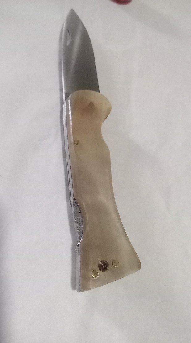 4116 çelik koç boynuzu kabza yanında 20 cm avcı çakısı hediye - Görsel 3