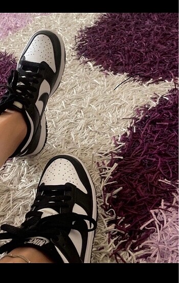 36,5 Beden siyah Renk Orijinal Nike Dunk Panda Low