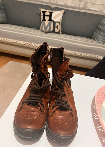 Kahverengi Deri Tokalı kadın botu - Görsel 5