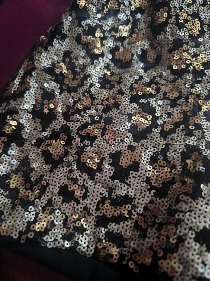 Kahverengi Payetli Yılan Desenli Mini Şort - Görsel 3