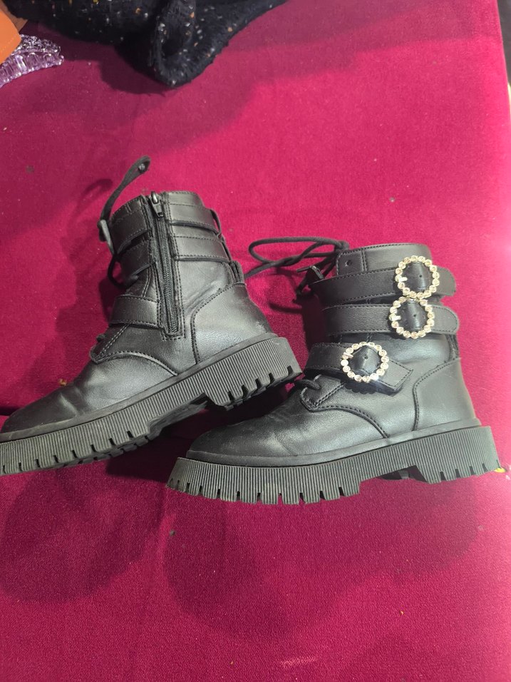 Tokalı Siyah Deri Platform Bot - Görsel 3