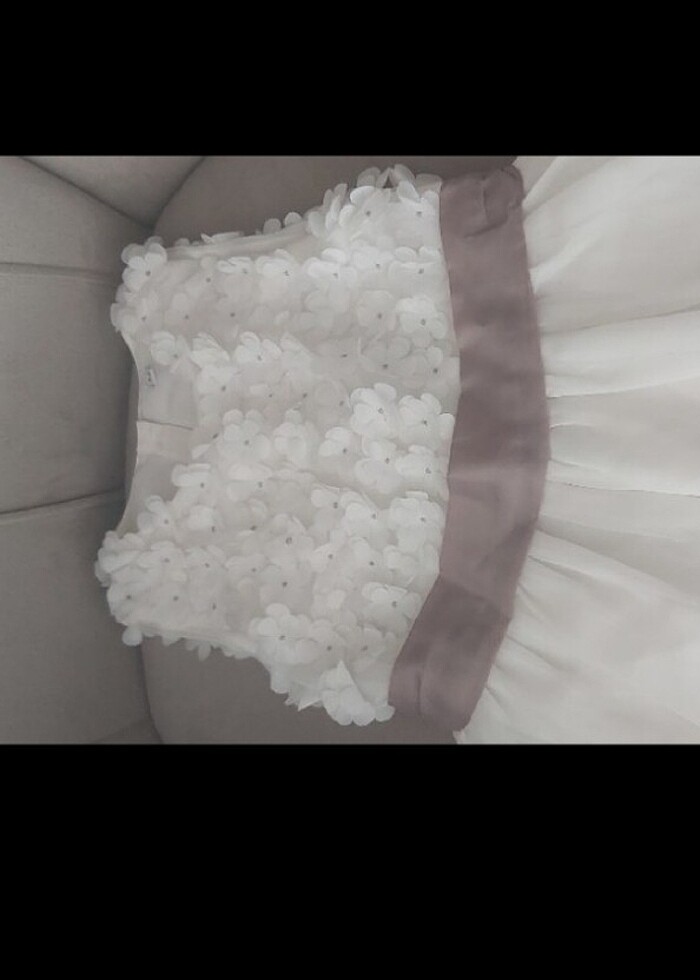 2 yaş beyaz gelinlik elbise - Görsel 2