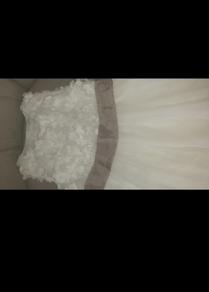 2 yaş beyaz gelinlik elbise - Görsel 3