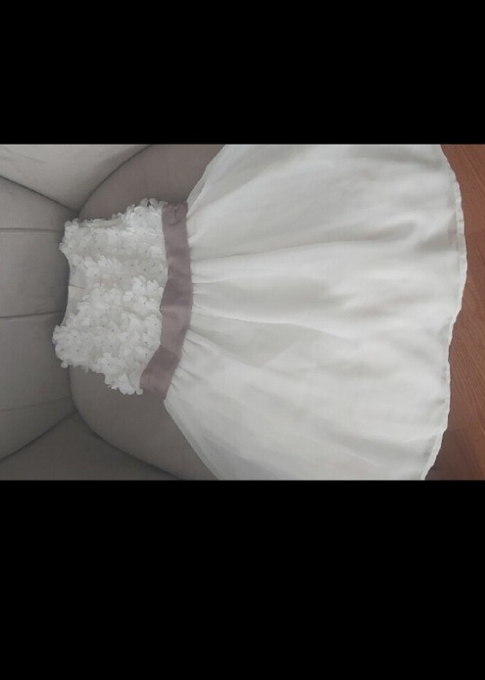 2 yaş beyaz gelinlik elbise - Görsel 4