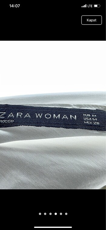 38 Beden beyaz Renk Zara bluz
