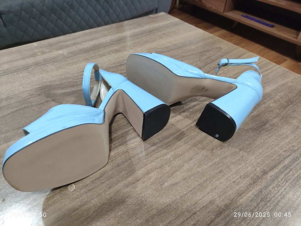 Mavi Platform Topuklu Kadın Ayakkabı - Görsel 5