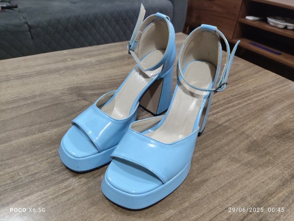 Mavi Platform Topuklu Kadın Ayakkabı - Görsel 3