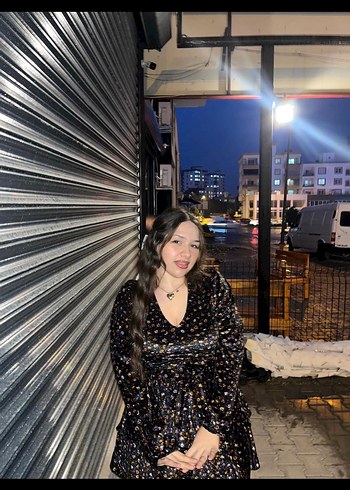 Siyah Simli V Yaka Midi Elbise - Görsel 3