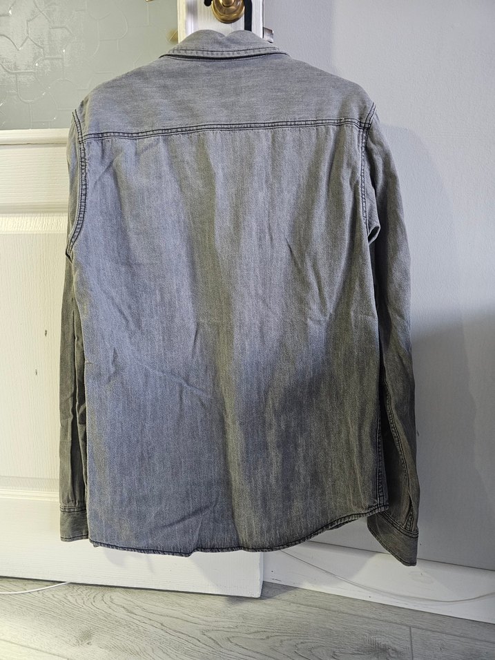 Gri Denim Erkek Gömlek Zara Men - Görsel 3