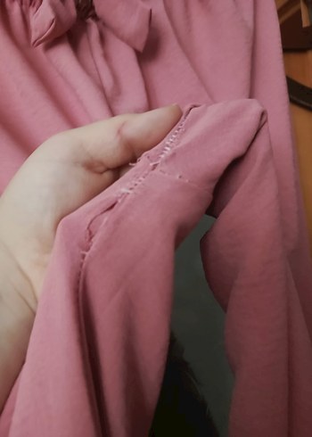 universal Beden pembe Renk Pembe Salaş Kadın Kumaş Pantolon