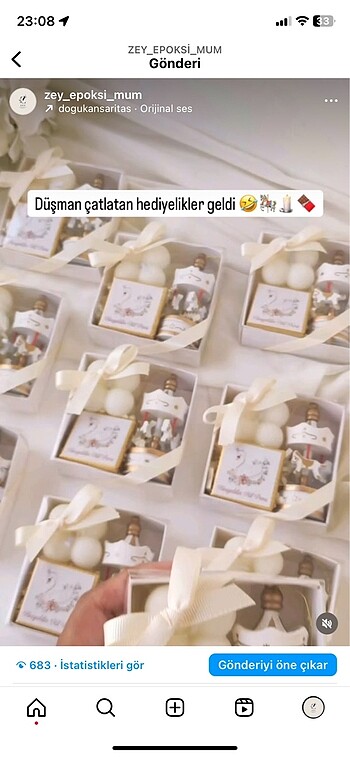 Atlı karıncalı bubble mum ve kişiye özel çikolata seti