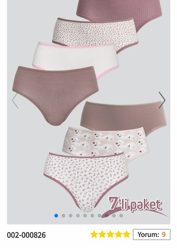 7'li Paket Pastel Renk Midi Kadın Külot pamuklu