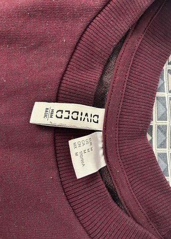 HM Bordo Kadın Pamuklu Sweatshirt - Görsel 2