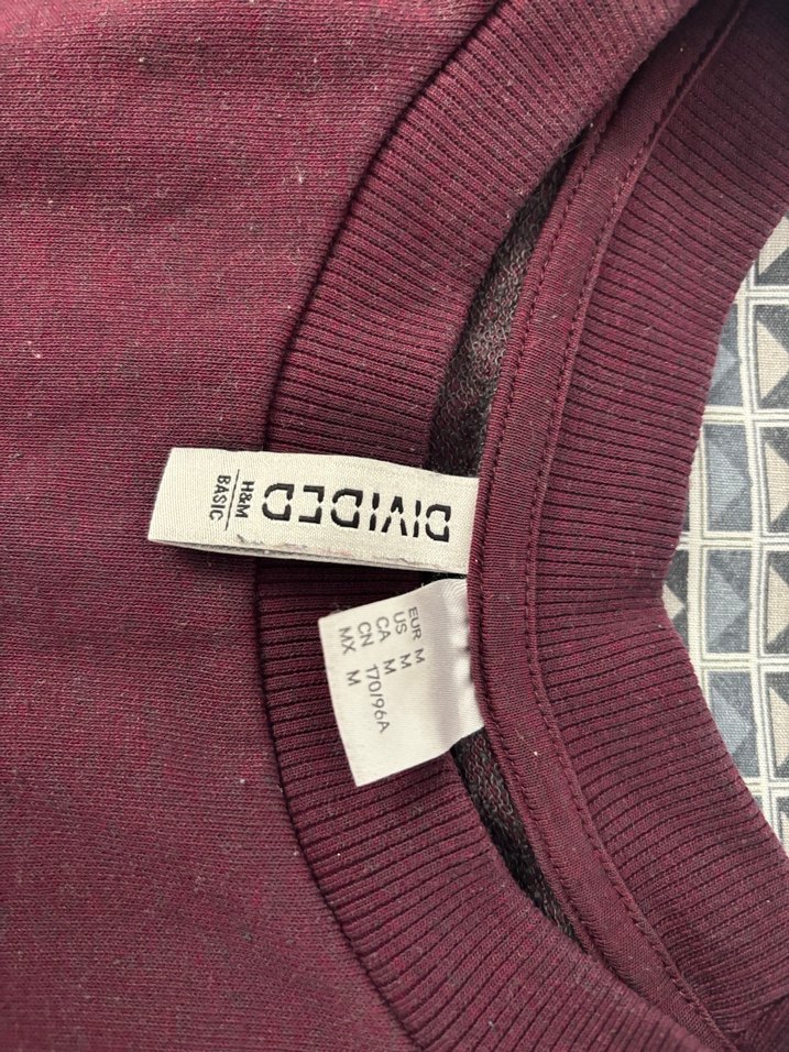 HM Bordo Kadın Pamuklu Sweatshirt - Görsel 2