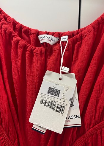 Kırmızı Uzun Keten Elbise - Görsel 2