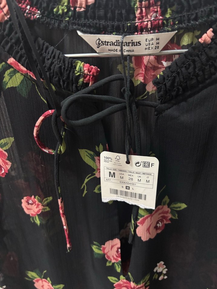 Çiçek Desenli Uzun Kollu Bohem elbise Stradivarius - Görsel 2