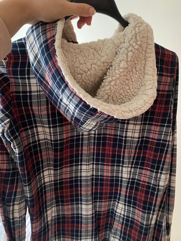 Düğmeli Uzun Kollu Ekose Gömlek - Görsel 3