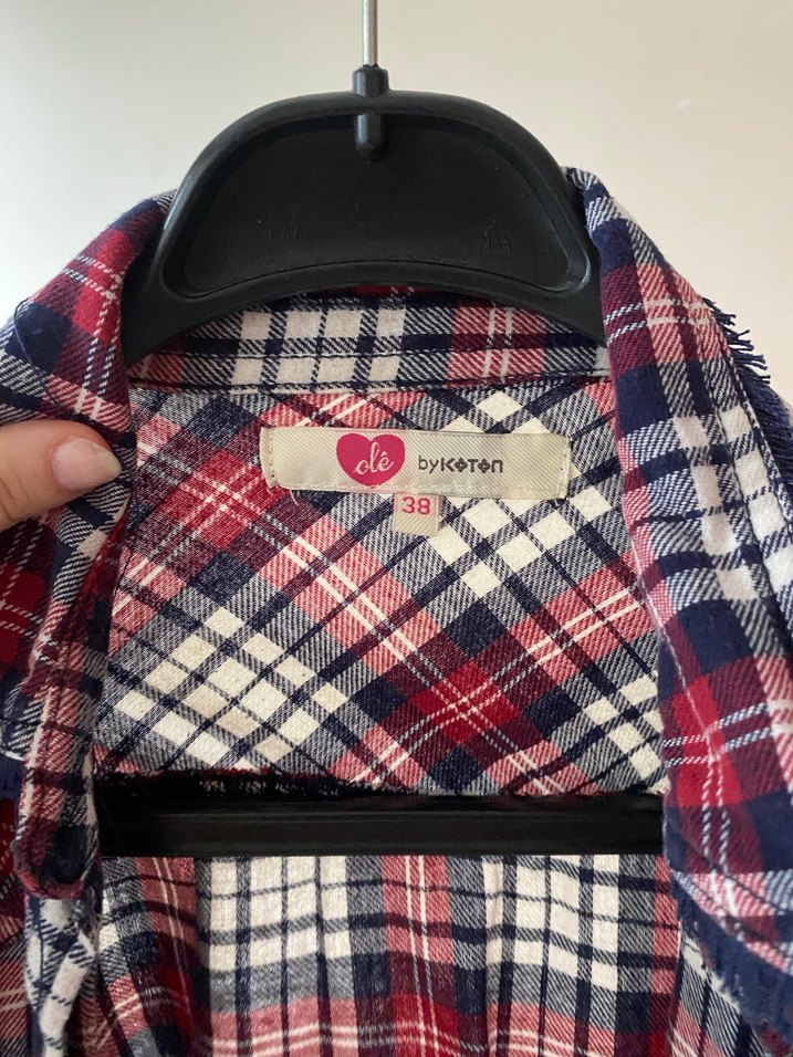 Bordo Ekoseli Uzun Kollu Gömlek - Görsel 2