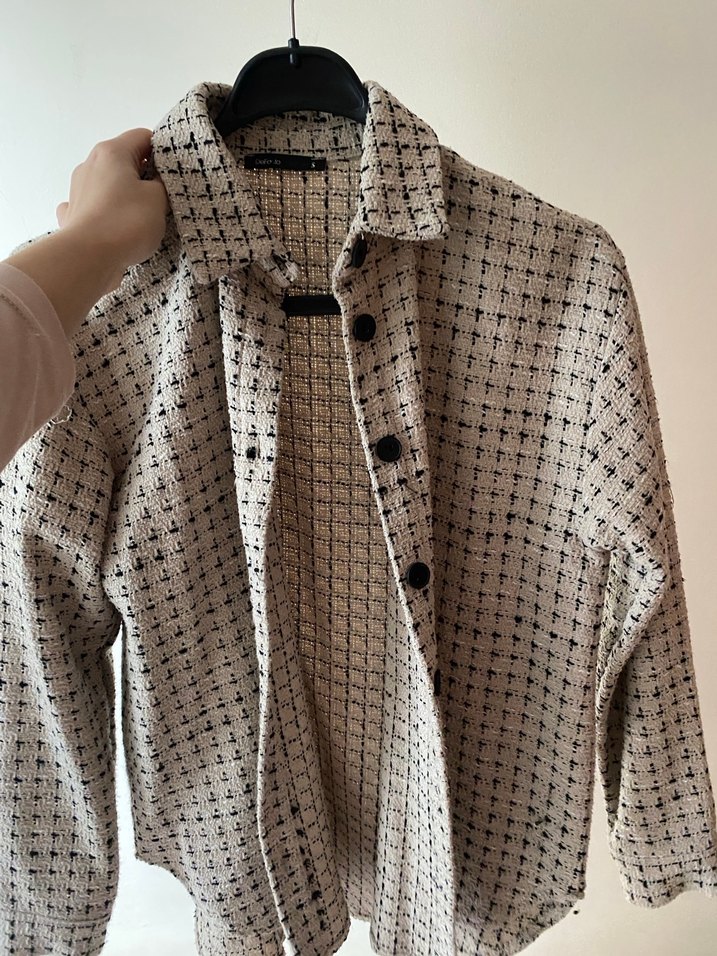 Düğmeli Bej  Stil Kadın Gömlek - Görsel 3