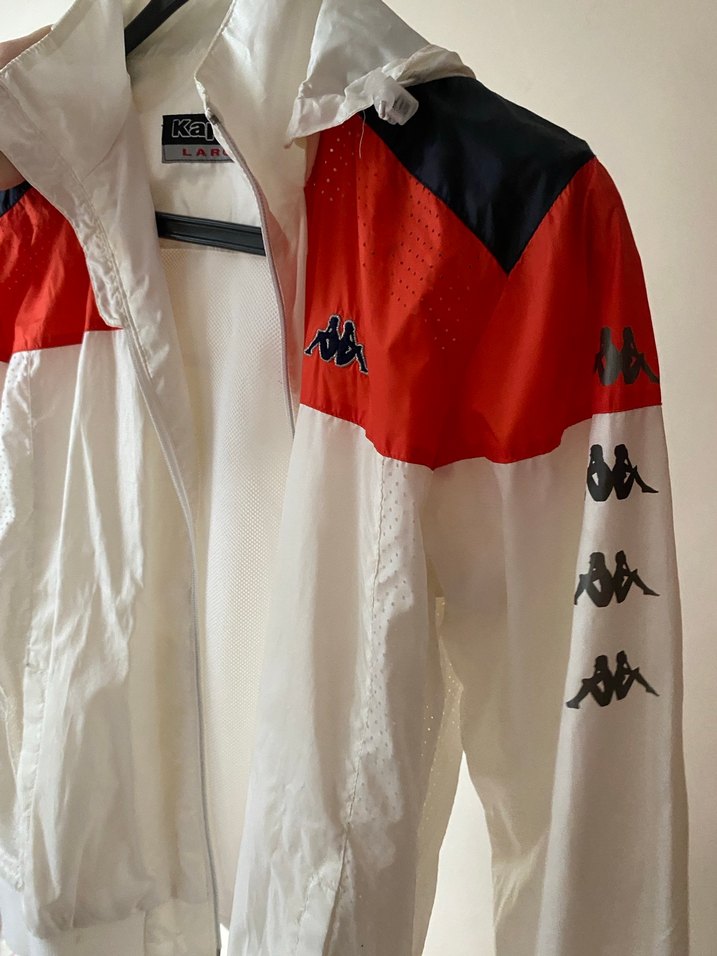 Kappa Beyaz Kırmızı Kadın Fermuarlı Ceket - Görsel 4