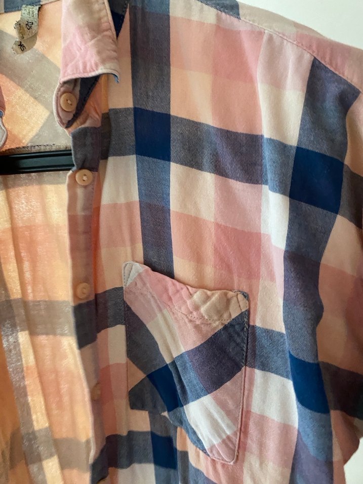 Pembe Pamuklu Düğmeli Uzun Kollu Gömlek - Görsel 3