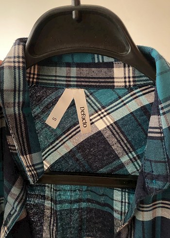 Düğmeli Mavi Kareli Kadın Gömlek - Görsel 2