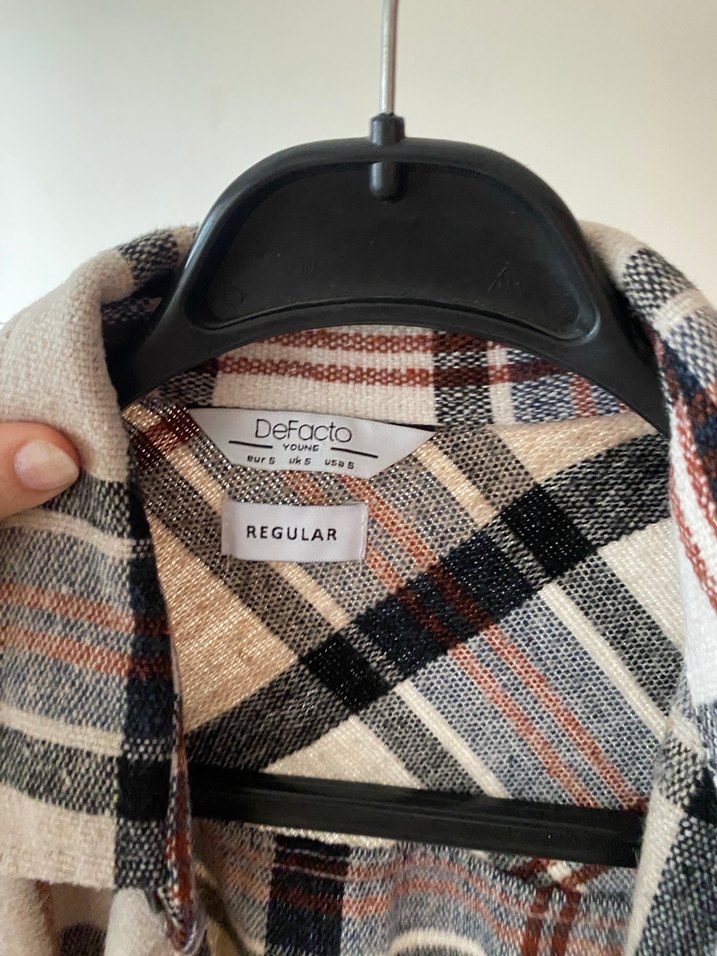 Bej Ekose Desenli Uzun Kollu Gömlek - Görsel 2