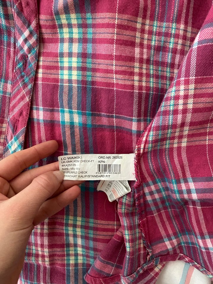 Düğmeli Pembe Bohem Kadın Gömlek - Görsel 2