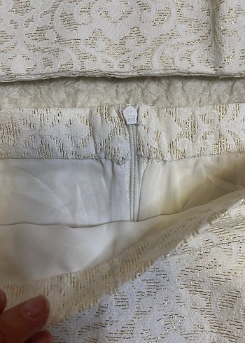 Straplez midi Beyaz Abiye takımı - Görsel 3